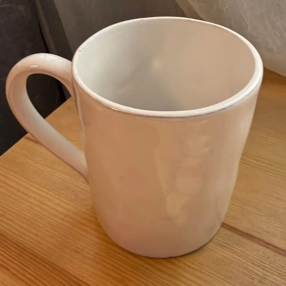 Embossed Bird Mug White Ceramic Farmhouse Cottagecore Coffee Cup